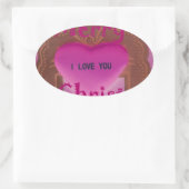 メリークリスマスハート 楕円形シール (バッグ)