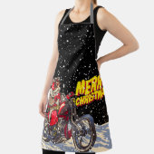 メリークリスマスバイクもしくは自転車に乗る人サンタクロース エプロン (インサイチュ)