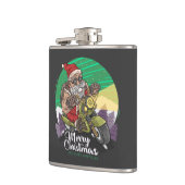 メリークリスマスバイクもしくは自転車に乗る人サンタ フラスク (左)