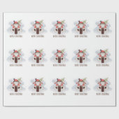 メリークリスマスバイクもしくは自転車に乗る人サンタ ラッピングペーパー (フラット)