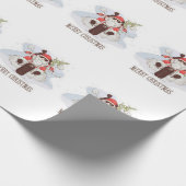 メリークリスマスバイクもしくは自転車に乗る人サンタ ラッピングペーパー (角)