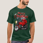 メリークリスマスバイクもしくは自転車に乗る人サンタ Tシャツ (正面)