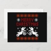 メリークリスマスバイクもしくは自転車に乗る人モトクロスオートバイギフト ポストカード (正面/裏面)