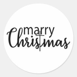 メリークリスマスバイブマクリスチャン十字女 ラウンドシール