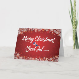 メリークリスマスバイリンガルのノルウェー語アメリカン・カード シーズンカード