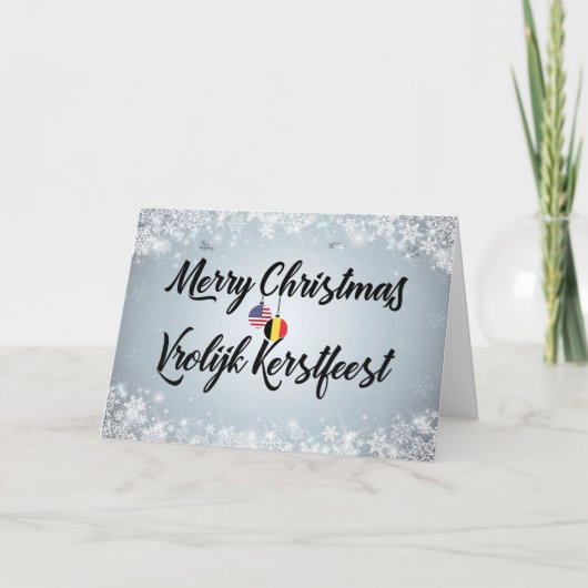 メリークリスマスバイリンガルベルギーアメリカンカード シーズンカード (正面)