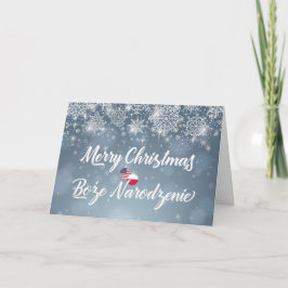 メリークリスマスバイリンガルポーランドアメリカンカード シーズンカード