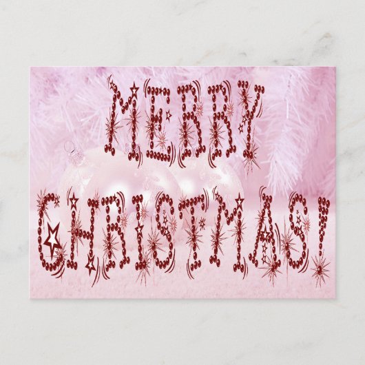 メリークリスマスバウブルアンドスターズフォント シーズンポストカード (正面)