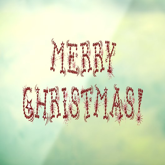 メリークリスマスバウブルズスターズホーム&ストアビニール ウィンドウサイン (シート3)