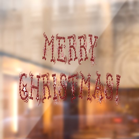 メリークリスマスバウブルズスターズホーム&ストアビニール ウィンドウサイン (シート2)