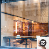 メリークリスマスバウブルズスターズホーム&ストアビニール ウィンドウサイン (カフェ窓)