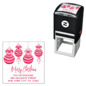メリークリスマスバウブルズファミリーネーム差出人住所 セルフインキングスタンプ (インサイチュ)