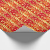 メリークリスマスバウブルレッド金ゴールドオーナメント ラッピングペーパー (角)