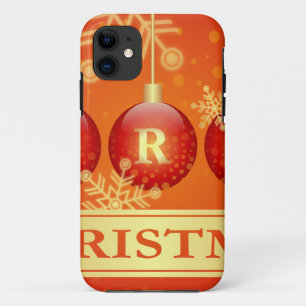 メリークリスマスバウブルレッド金ゴールドオーナメント iPhone 11 ケース