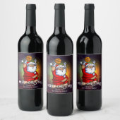 メリークリスマスバスケットボールサンタパーソナライズされた ワインラベル (ボトル)