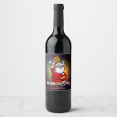 メリークリスマスバスケットボールサンタパーソナライズされた ワインラベル (正面)