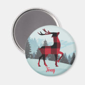 メリークリスマスバッファローのトナカイと木 マグネット (正面/裏面)