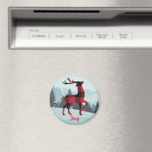 メリークリスマスバッファローのトナカイと木 マグネット (インサイチュ (食洗機))