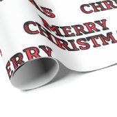 メリークリスマスバッファローチェックタイポグラフィ ラッピングペーパー (ロールコーナー)