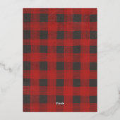 メリークリスマスバッファローチェック写真金ゴールド 箔シーズンカード (裏面)