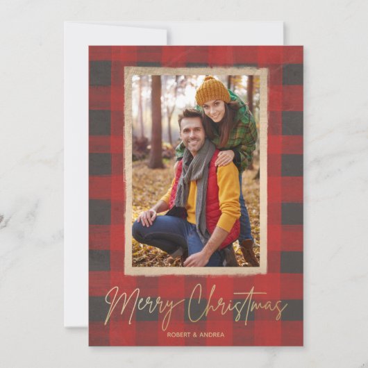 メリークリスマスバッファローチェック写真 シーズンカード (正面)
