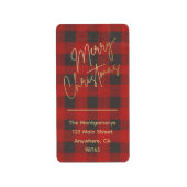 メリークリスマスバッファローチェック差出人住所 ラベル (正面)