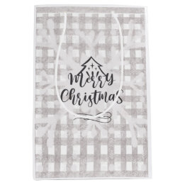 メリークリスマスバッファローチェック抱き枕 ミディアムペーパーバッグ