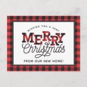 メリークリスマスバッファロープレイドの動く発表 ポストカード (正面)