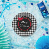 メリークリスマスバッファロープレイドカントリースタイル ペーパープレート (パーティー)