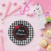 メリークリスマスバッファロープレイドカントリースタイル ペーパープレート (パーティー)