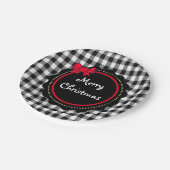 メリークリスマスバッファロープレイドカントリースタイル ペーパープレート (アングル)