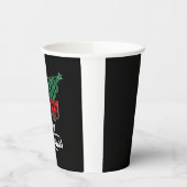 メリークリスマスバッファロープレイドクリスマスツリーレッド 紙コップ (左)