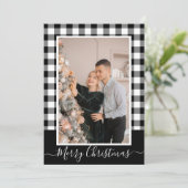 メリークリスマスバッファロープレイドフォトクリスマスカード (スタンド正面)