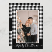 メリークリスマスバッファロープレイドフォトクリスマスカード (正面/裏面)