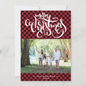 メリークリスマスバッファロープレイドフォトコラージュ シーズンカード (正面)