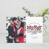 メリークリスマスバッファロープレイドフォトホリデーカード シーズンカード (スタンド正面)