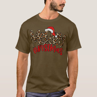メリークリスマスバッファロープレイドレッドサンタハットクリスマスP Tシャツ