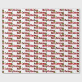 メリークリスマスバッファロープレイド文字 ラッピングペーパー (フラット)