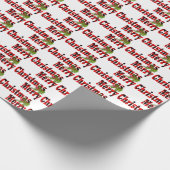 メリークリスマスバッファロープレイド文字 ラッピングペーパー (角)