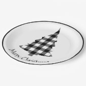 メリークリスマスバッファロープレイド素朴クリスマス ペーパープレート (アングル)