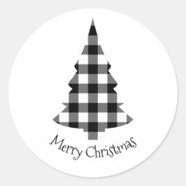 メリークリスマスバッファロープレイド素朴クリスマス ラウンドシール