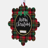 メリークリスマスバッファロープレイド オーナメントカード (左)