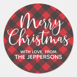 メリークリスマスバッファロープレイド ラウンドシール