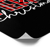 メリークリスマスバッファローレッドプレイドサンタハットクリスマスP ポスター (角)