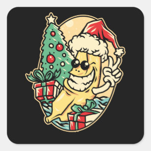 メリークリスマスバナナ スクエアシール