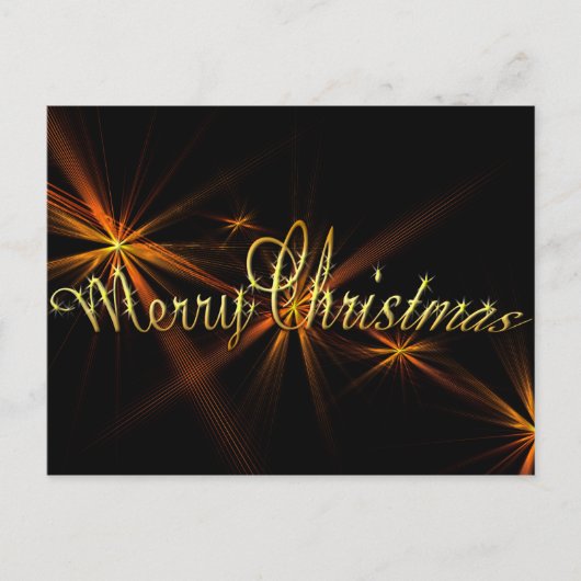 メリークリスマスバナーオンブラック – 休日 シーズンポストカード (正面)