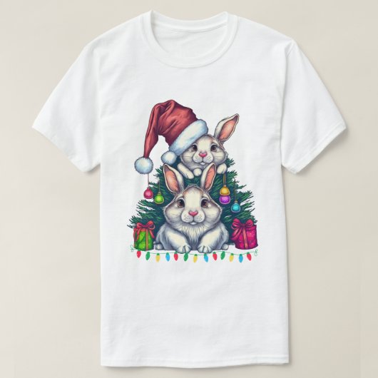 メリークリスマスバニーラビットスクワッドTシャツ Tシャツ (デザイン正面)
