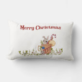 メリークリスマスバニー冬場 ランバークッション (正面)