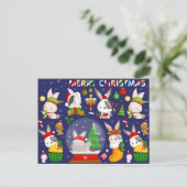 メリークリスマスバニー葉書 ポストカード (スタンド正面)