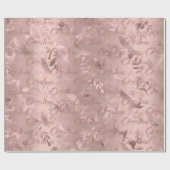 メリークリスマスバラフローラグリッタースクリプトコテージ ラッピングペーパー (フラット)